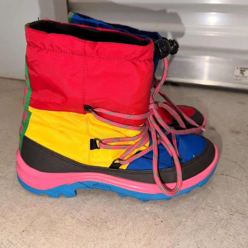 Stella McCartney Kids SnowBoots‎ Girls 5 Multi Color Block Vibram Sole Nylon
